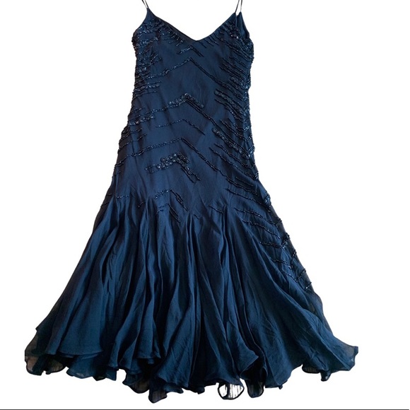 Beaded dress size 14 100% silk - Picture 3 of 7